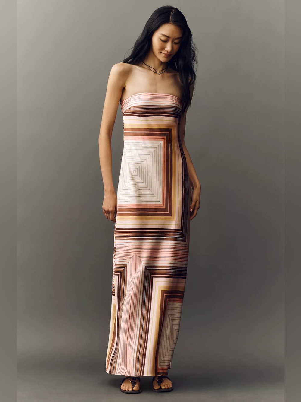 Anthropologie The Fleur Strapless Satin Maxi Slip Dress NWT